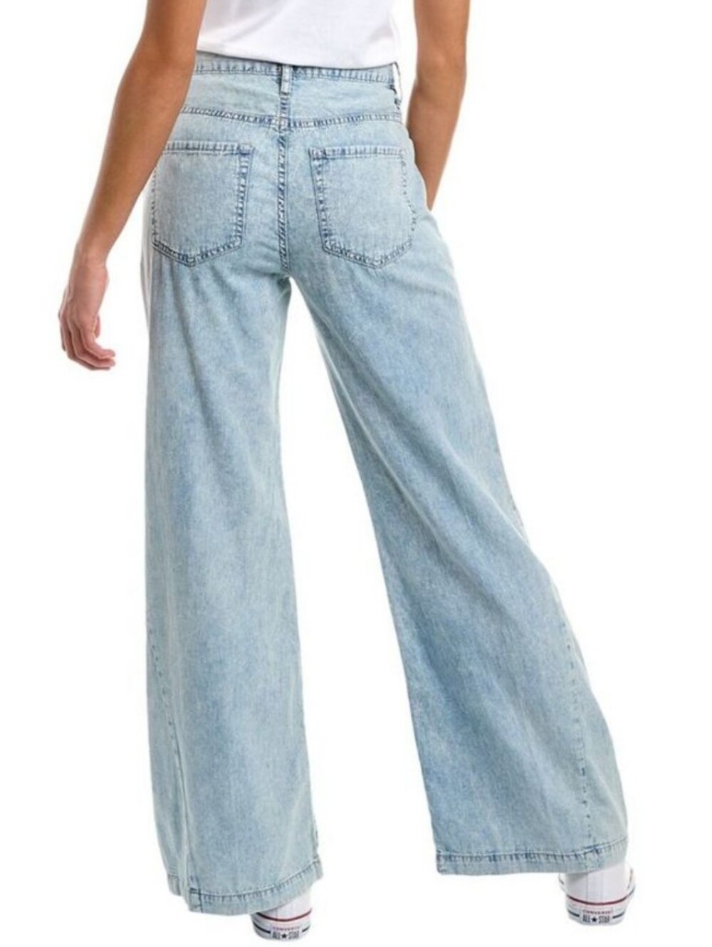 Frame Le Baggy Palazzo Denim Jeans In Aries - Picture 2 of 10